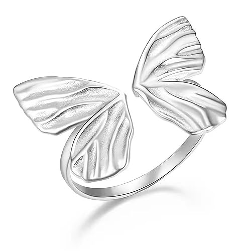 ZEBRAGO Mori Style Premium Schmetterling Sterling Silber Ringe Vielseitiger verstellbarer Schmuck für Damen, Metall, Kein Edelstein von ZEBRAGO