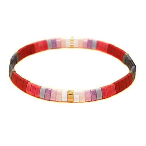 Zebrago Fliesen-Armband, mehrfarbig, Bohemian-Stil, japanische Miyuki-Perlen, elastisches Armband für Damen und Mädchen, Glas, nicht bekannt Zebrago Fliesen-Armband, mehrfarbig, Bohemian-Stil, japanische Miyuki-Perlen, elastisches Armband für Damen und Mädchen, Glas, nicht bekannt von ZEBRAGO