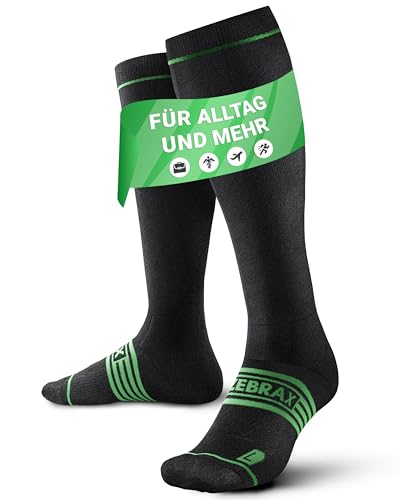ZEBRAX® Kompressionsstrümpfe Damen & Herren [Gr. 35-47] zur Förderung der Performance I Gepolsterte Stützstrümpfe Herren von ZEBRAX