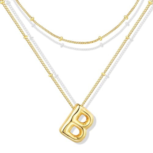 ZECICO Bubble Letter Necklace - Personalized Initial Pendant for Women A-Z von ZECICO