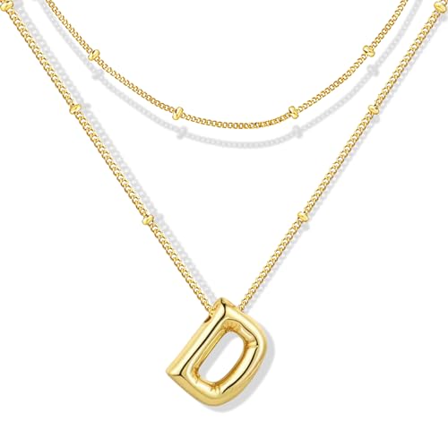 ZECICO Bubble Letter Necklace - Personalized Initial Pendant for Women A-Z von ZECICO