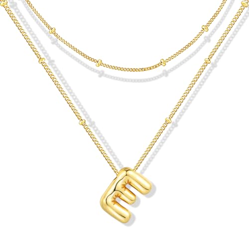 ZECICO Bubble Letter Necklace - Personalized Initial Pendant for Women A-Z von ZECICO