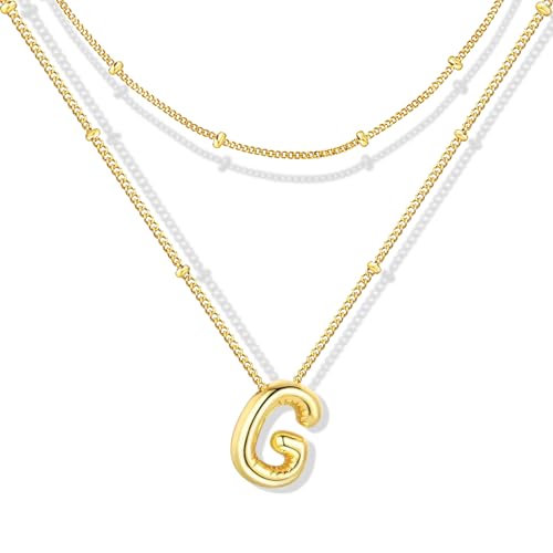 ZECICO Bubble Letter Necklace - Personalized Initial Pendant for Women A-Z von ZECICO