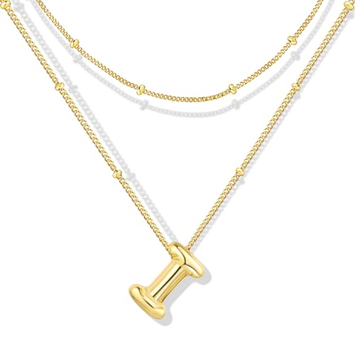 ZECICO Bubble Letter Necklace - Personalized Initial Pendant for Women A-Z von ZECICO