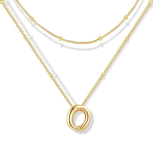 ZECICO Bubble Letter Necklace - Personalized Initial Pendant for Women A-Z von ZECICO