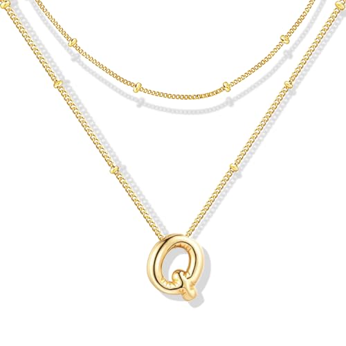 ZECICO Bubble Letter Necklace - Personalized Initial Pendant for Women A-Z von ZECICO