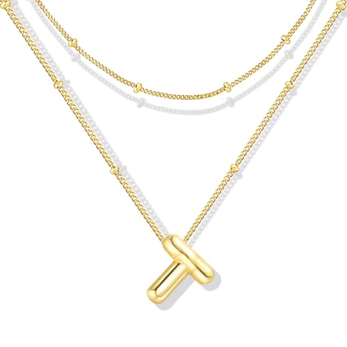 ZECICO Bubble Letter Necklace - Personalized Initial Pendant for Women A-Z von ZECICO