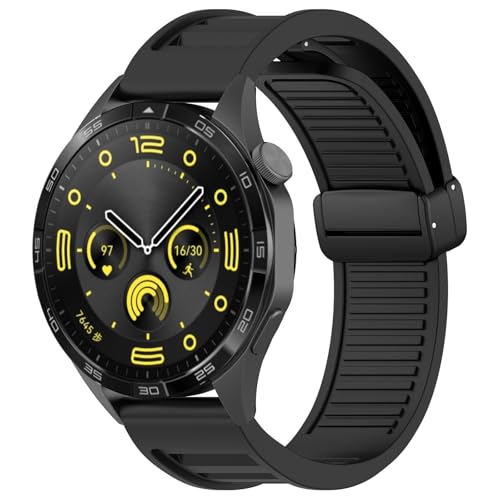 ZEDEVB 22 mm Träger für Huawei GT3 SE/Watch 4pro Silicon Magnetic Schnalle Band für Huawei Uhr GT2 3 4 GT3 Pro 46 -mm -Armband Armbänder(Black,Watch 3 Pro) von ZEDEVB