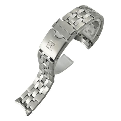 ZEDEVB 22mm 21mm Massives Edelstahl-Uhrenarmband für Tissot Seastar T120417 T120407 T120 Silber Armband Armbänder Uhrenteile(T120407 silver,22mm) von ZEDEVB