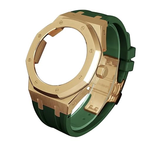 ZEDEVB 4. Generation Casioak MOD-Kit für G-Shock GA2100 GA-2100 2110 Metall-Uhrengehäuse Edelstahl-Lünette Gummiband Uhrenarmband (Farbe: A19) von ZEDEVB