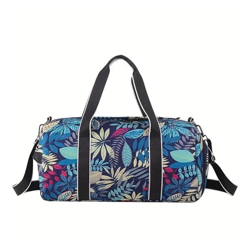 ZEDEVB 55L Fitness Gym Bag Reiserucksack Damen Schulter Outdoor Yoga Tasche Training Blatt Druck Tasche Crossbody Trocken Nass Weekender Duffel, blau, Einheitsgröße ZEDEVB 55L Fitness Gym Bag Reiserucksack Damen Schulter Outdoor Yoga Tasche Training Blatt Druck Tasche Crossbody Trocken Nass Weekender Duffel, blau, Einheitsgröße von ZEDEVB