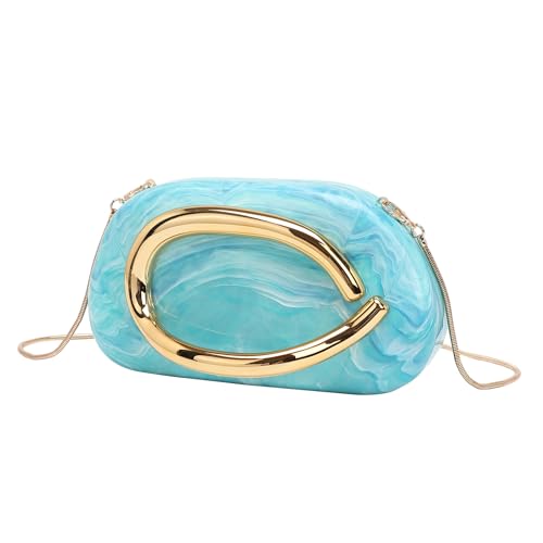 ZEDEVB Acryltasche, Schultertasche, Kuriertasche, geeignet für Damen, himmelblau/blau, Einheitsgröße von ZEDEVB