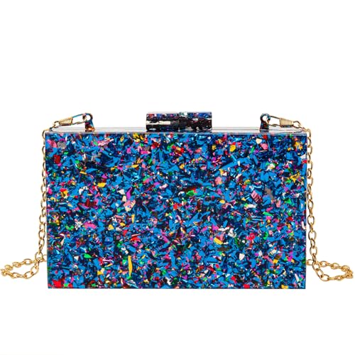 ZEDEVB All-Match, Acryl, Pailletten, klein, quadratisch, Party-Clutch, Farbe: Blau, Einheitsgröße ZEDEVB All-Match, Acryl, Pailletten, klein, quadratisch, Party-Clutch, Farbe: Blau, Einheitsgröße von ZEDEVB