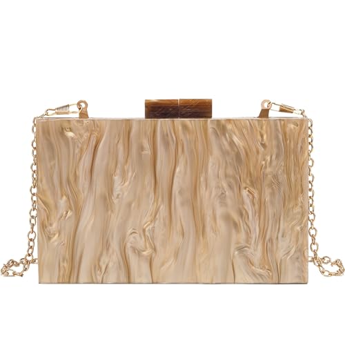 ZEDEVB All-Match, Acryl, Pailletten, klein, quadratisch, Party-Clutch, Perlglanz-Gold, Einheitsgröße von ZEDEVB