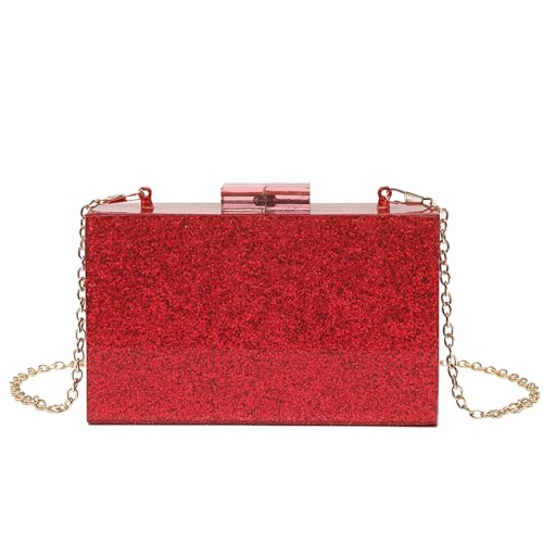 ZEDEVB All-Match, Acryl, Pailletten, klein, quadratisch, Party-Clutch, rosa (glitter pink), Einheitsgröße von ZEDEVB