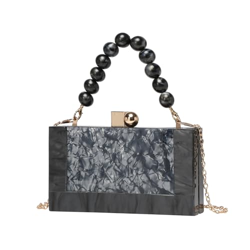 ZEDEVB Damen Abendtasche Acryl Tasche Handgehaltene Kette Schulter Crossbody Tasche Handytasche, Schwarz , Einheitsgröße von ZEDEVB