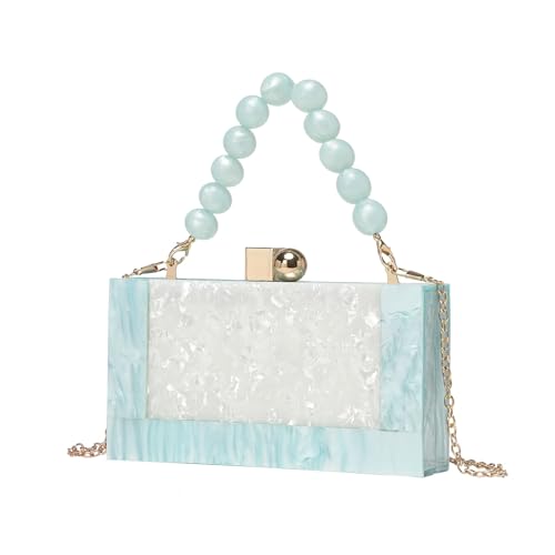 ZEDEVB Damen Abendtasche Acryl Tasche Handgehaltene Kette Schulter Crossbody Tasche Handytasche, blau, Einheitsgröße von ZEDEVB