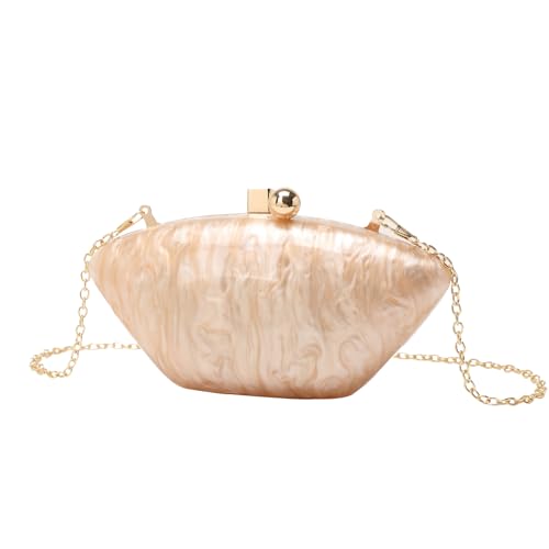 ZEDEVB Damen Mode Acryl Taschen Kette Schultertaschen Handytaschen, aprikose, Einheitsgröße von ZEDEVB