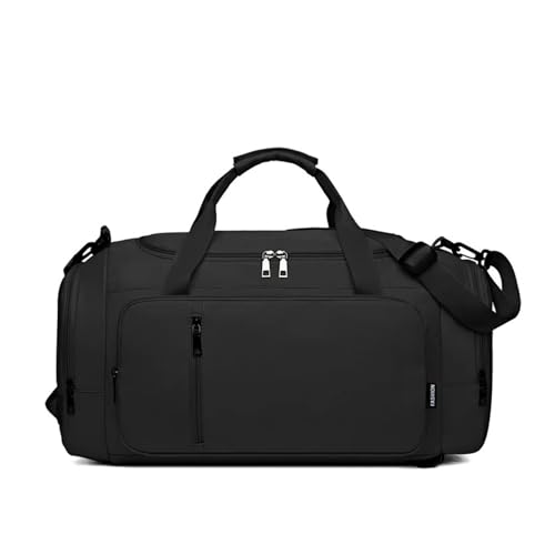 ZEDEVB Fitness Gym Reisetasche Sport Handtasche Damen Herren Trocken Nass Schuhe Tasche Single Shoulder Crossbody Schwimmen Yoga Rucksack Seesack, Schwarz , Einheitsgröße von ZEDEVB