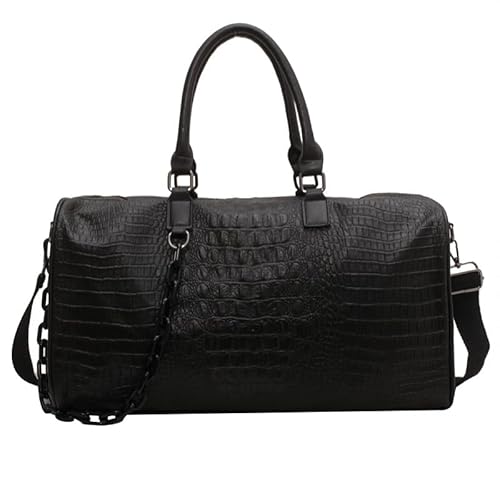 ZEDEVB Fitness Turnbeutel Reise PU Frauen Multifunktionstraining Handtasche Handgepäck Schulter Outdoor Crossbody Große Wochenendtasche Duffel, Schwarz , Einheitsgröße von ZEDEVB