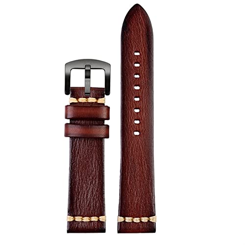 ZEDEVB Handgefertigtes Uhrenarmband aus echtem Leder, 20 mm, 22 mm, 24 mm, für Rolex Citizen Omega MIDO Armband, Braun, Blau, Grün, Grau, 24 mm, Achat von ZEDEVB