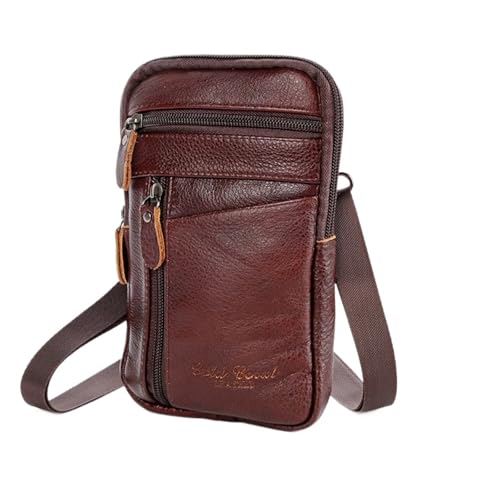 ZEDEVB Herren-Umhängetasche, PU-Leder, Freizeit, reine Business-Gürteltasche, lässig, Mini-Handy, tragbare Handy-Geldbörse, braun, Einheitsgröße ZEDEVB Herren-Umhängetasche, PU-Leder, Freizeit, reine Business-Gürteltasche, lässig, Mini-Handy, tragbare Handy-Geldbörse, braun, Einheitsgröße von ZEDEVB