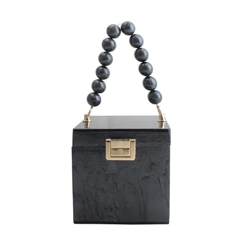 ZEDEVB Modische Acryl-Handtasche, kleine quadratische Tasche, Handytasche, Schwarz , Einheitsgröße von ZEDEVB