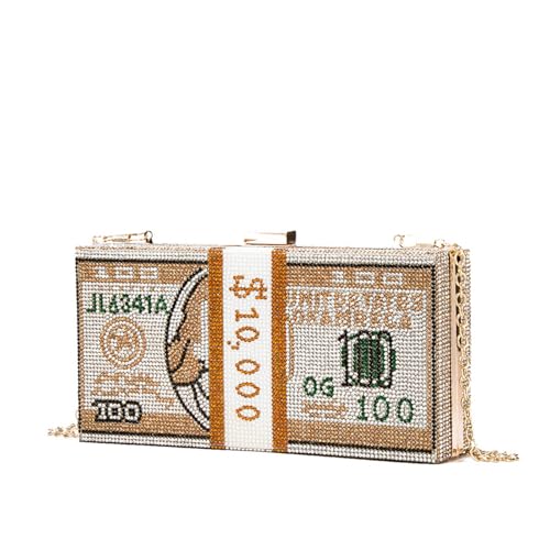 ZEDEVB Modische trendige Dollar-Tasche Strass Kette Schulter Messenger Bag Handytasche, Solides Schwarz, Einheitsgröße ZEDEVB Modische trendige Dollar-Tasche Strass Kette Schulter Messenger Bag Handytasche, Solides Schwarz, Einheitsgröße von ZEDEVB