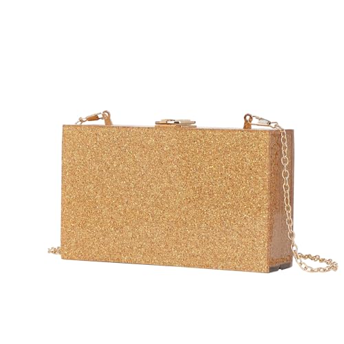 ZEDEVB Party Bankett Clutch Taschen Damen Acryl Taschen Kette Schulter Handy Taschen, Dark Gold, Einheitsgröße von ZEDEVB
