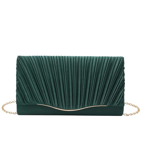 ZEDEVB Plissierte Clutch Crossbody Kette Tasche Banketttasche, grün, Einheitsgröße von ZEDEVB