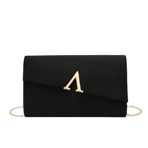 ZEDEVB Schlichte modische Damentasche mit Kette aus Samt, Clutch, Umhängetasche, Schwarz , Einheitsgröße ZEDEVB Schlichte modische Damentasche mit Kette aus Samt, Clutch, Umhängetasche, Schwarz , Einheitsgröße von ZEDEVB