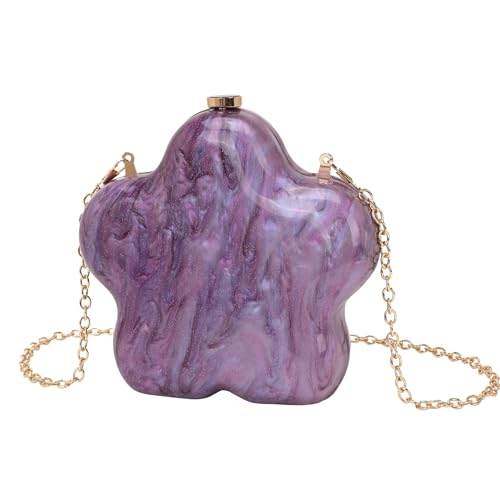 ZEDEVB Star Abendtasche Retro Mode Mini Acryl Clutch Damen Kette Crossbody Tasche, violett, Einheitsgröße von ZEDEVB