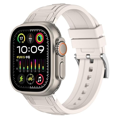 ZEDEVB Uhrenarmbänder Für Watch Band Ultra 2 49 mm 45 mm 44 mm Gummiarmband Serie 10 9 8 7 6 5 4 3 2 1 SE mit Metallanschluss S10 46 mm 42 mm Uhrenarmbänder(C,S10 46mm) von ZEDEVB