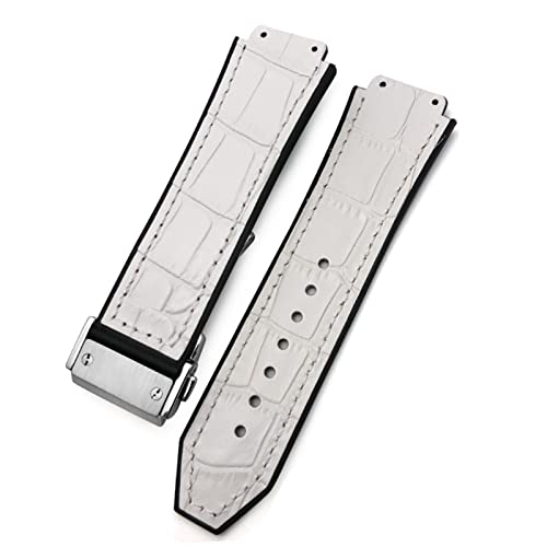 ZEDEVB Uhrenarmband aus Rindsleder, 20 mm, 22 mm, 25 mm x 19 mm, passend für Hublot-Uhrenarmband, Kalbsleder, Silikon-Armbänder, 28x19x24mm, Achat von ZEDEVB