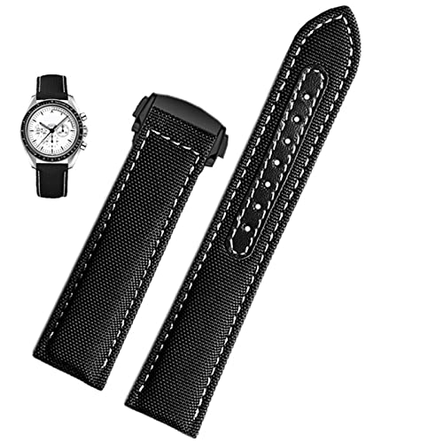 ZEDEVB Uhrenarmband aus Segeltuch für Omega Seamaster 300 Speedmaster AT150, 19 mm, 20 mm, Herren-Zubehör, Blau / Schwarz, 19 mm, Achat ZEDEVB Uhrenarmband aus Segeltuch für Omega Seamaster 300 Speedmaster AT150, 19 mm, 20 mm, Herren-Zubehör, Blau / Schwarz, 19 mm, Achat von ZEDEVB