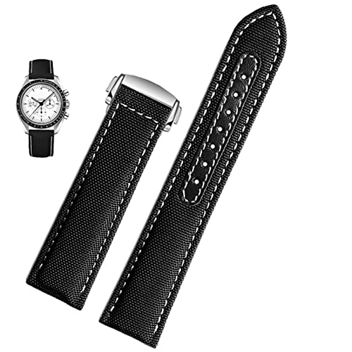 ZEDEVB Uhrenarmband aus Segeltuch für Omega Seamaster 300 Speedmaster AT150, 19 mm, 20 mm, Herren-Zubehör, Blau / Schwarz, 19 mm, Achat ZEDEVB Uhrenarmband aus Segeltuch für Omega Seamaster 300 Speedmaster AT150, 19 mm, 20 mm, Herren-Zubehör, Blau / Schwarz, 19 mm, Achat von ZEDEVB