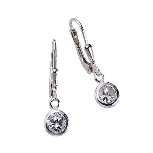 Zeeme Basic Damen Ohrringe 925/- Sterling Silber 2,5cm Glänzend Zirkonia weiß 299230003 von Zeeme