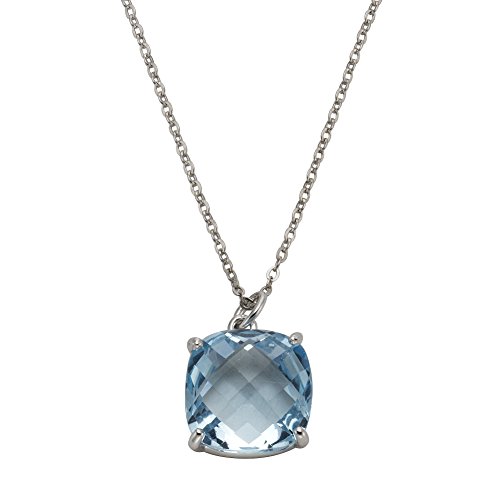 Zeeme Gemstones Damen Anhänger mit Kette 925/- Sterling Silber 42+3cm Glänzend Blautopas beh. weiß 500244884 von Zeeme