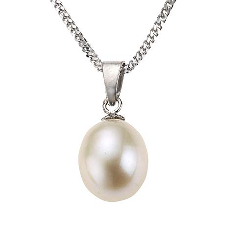 Zeeme Pearls Damen Halskette 925er Sterling Silber 45cm Rhodiniert Perle Silber 500243610-45 von Zeeme