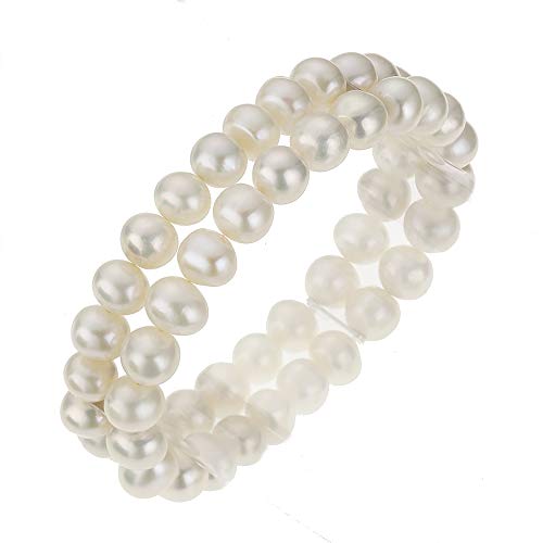 Zeeme Pearls Damen Armband 925/- Sterling Silber 19cm Glänzend Perle weiß 380260007 von Zeeme