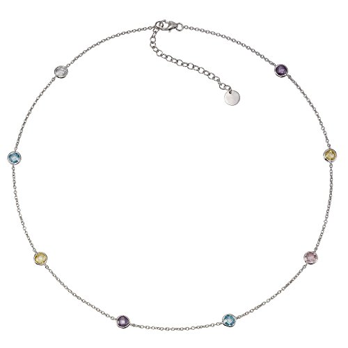 Zeeme Silber Damen Collier 925/- Sterling Silber 42cm Glänzend Zirkonia weiß 358250200 von Zeeme