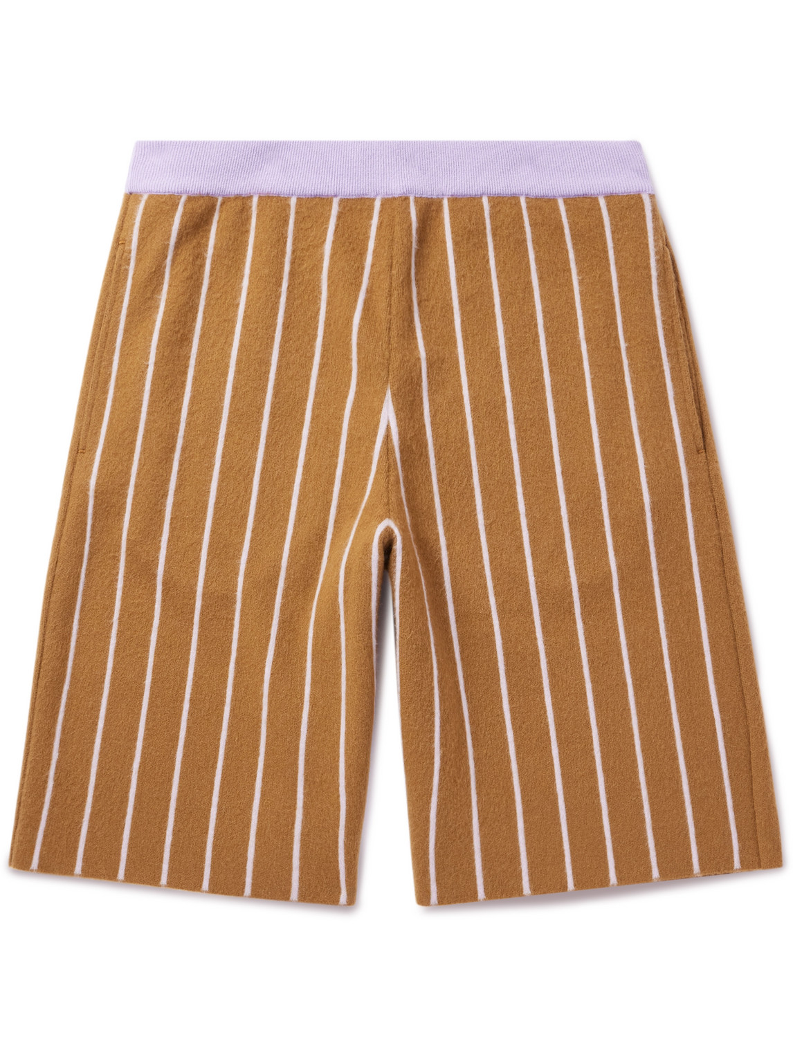 ZEGNA x The Elder Statesman - Straight-Leg Striped Brushed-Cashmere Shorts - Men - Brown - S von ZEGNA x The Elder Statesman