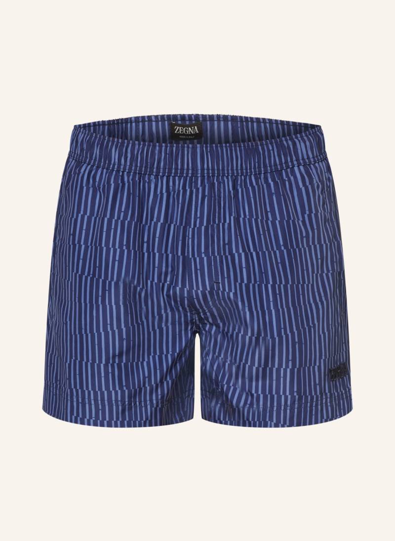 Zegna Badeshorts Pennellate blau von ZEGNA