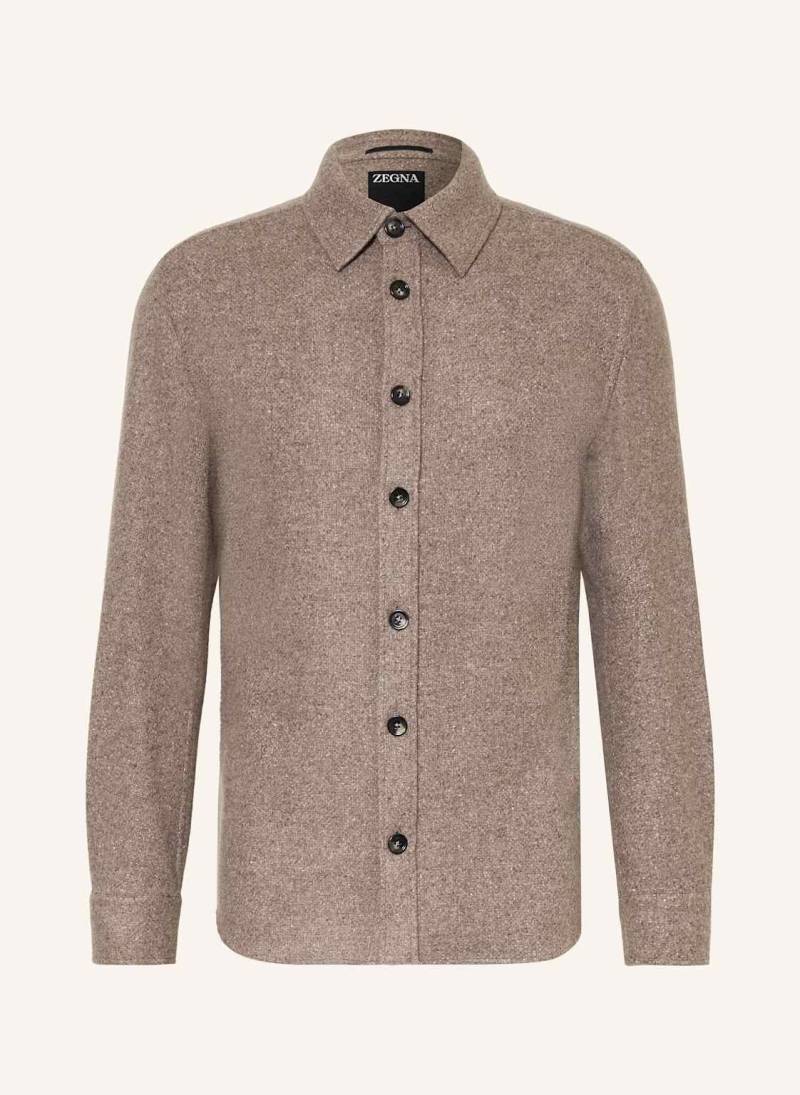 Zegna Overjacket Mit Cashmere Und Seide beige von ZEGNA