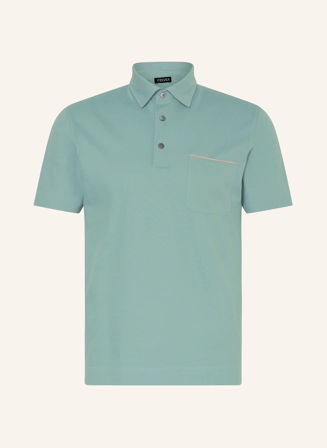 Zegna Piqué-Poloshirt Slim Fit gruen von ZEGNA