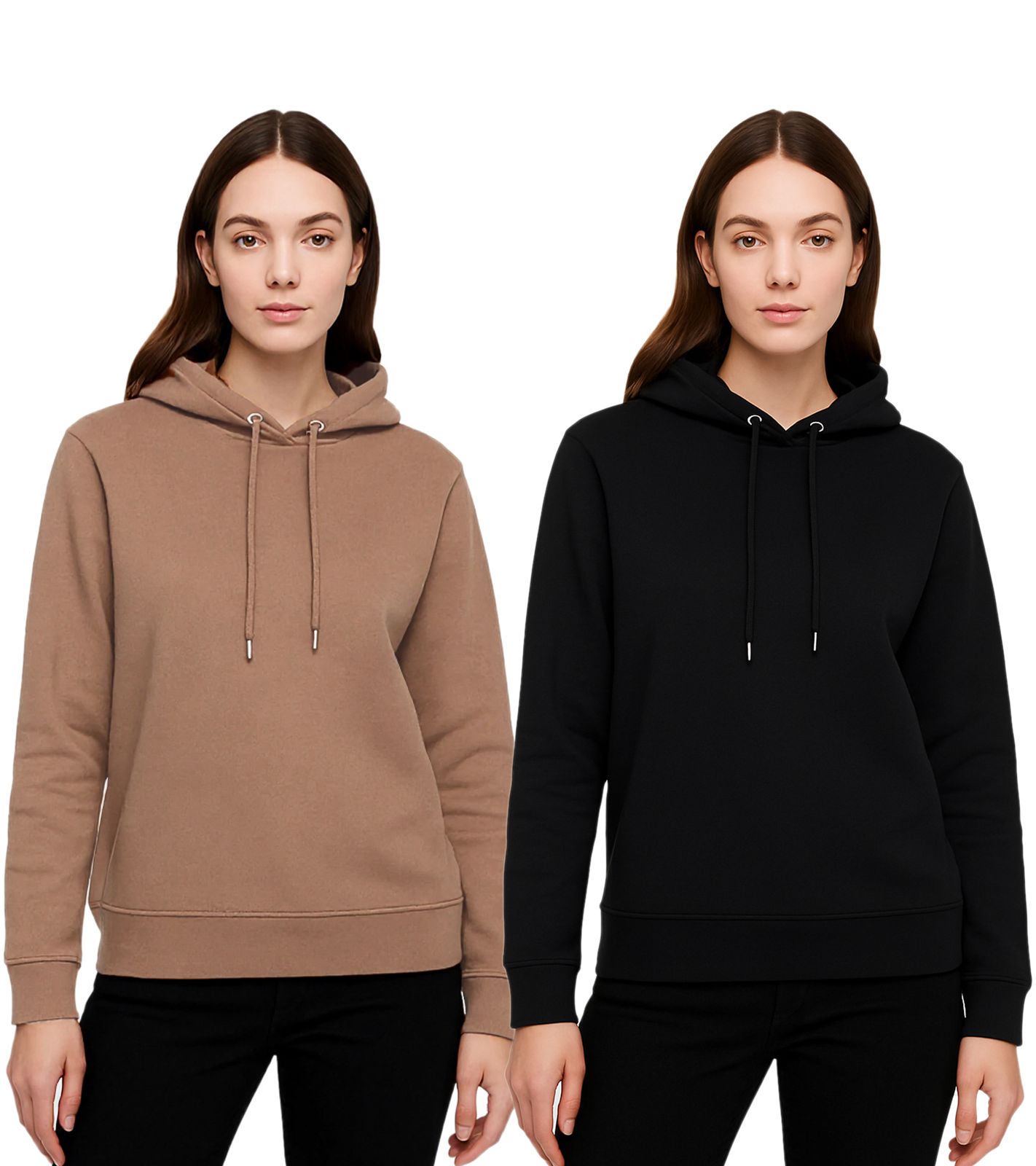 ZEGY Damen Hoodie schlichter Basic-Pullover mit Kapuze Sweater 1081 in Schwarz oder Braun von ZEGY