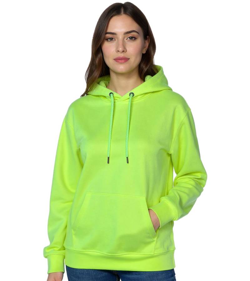 ZEGY Damen Hoodie schlichter Kapuzen-Pullover mit Kängurutasche Sweater 1080 Neon-Gelb ZEGY Damen Hoodie schlichter Kapuzen-Pullover mit Kängurutasche Sweater 1080 Neon-Gelb von ZEGY