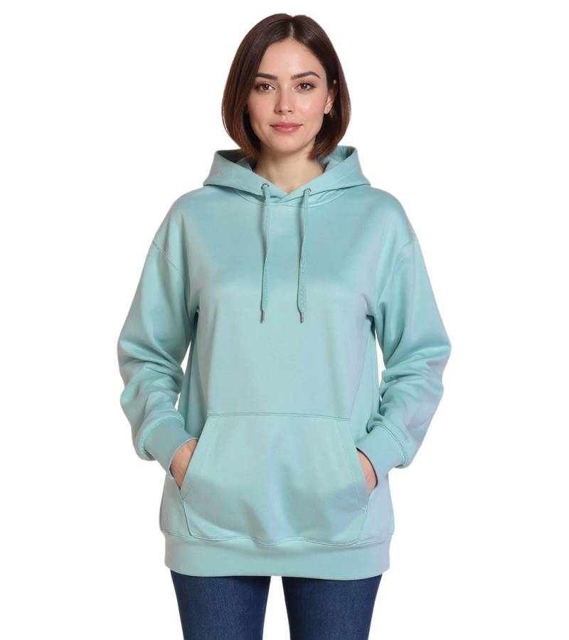ZEGY Damen Hoodie schlichter Kapuzen-Pullover mit Kängurutasche Sweater 1082 Mint-Grün ZEGY Damen Hoodie schlichter Kapuzen-Pullover mit Kängurutasche Sweater 1082 Mint-Grün von ZEGY