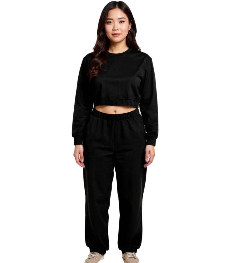 ZEGY Damen Jogging-Anzug Sweat-Jogger Crop-Pullover Baumwoll-Set 1072 Schwarz ZEGY Damen Jogging-Anzug Sweat-Jogger Crop-Pullover Baumwoll-Set 1072 Schwarz von ZEGY