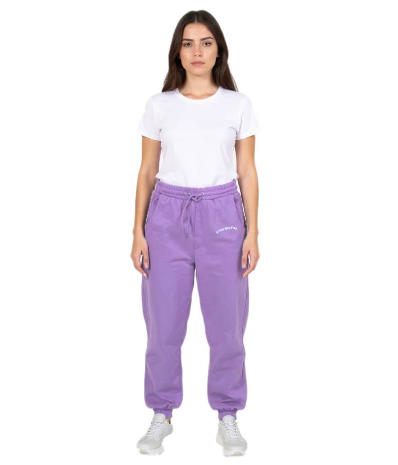 ZEGY Damen Jogginghose bequeme Sweat-Hose mit seitlichen Eingrifftaschen Baumwoll-Hose 1063 Lila von ZEGY